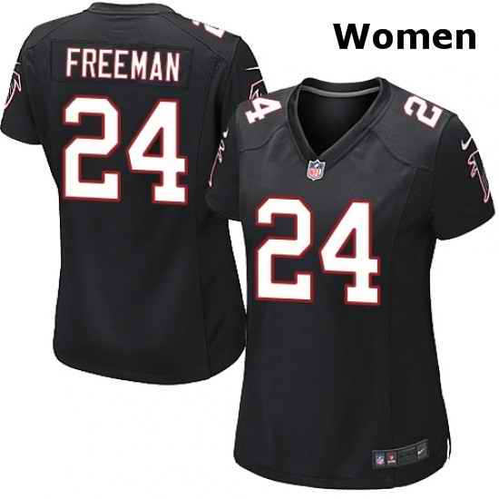 Womens Nike Atlanta Falcons 24 Devonta Freeman Game Black Alternate NFL Jersey